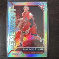 2020-21 Panini Prizm Malachi Flynn 20 Emergent Silver Prizm SP Raptors
