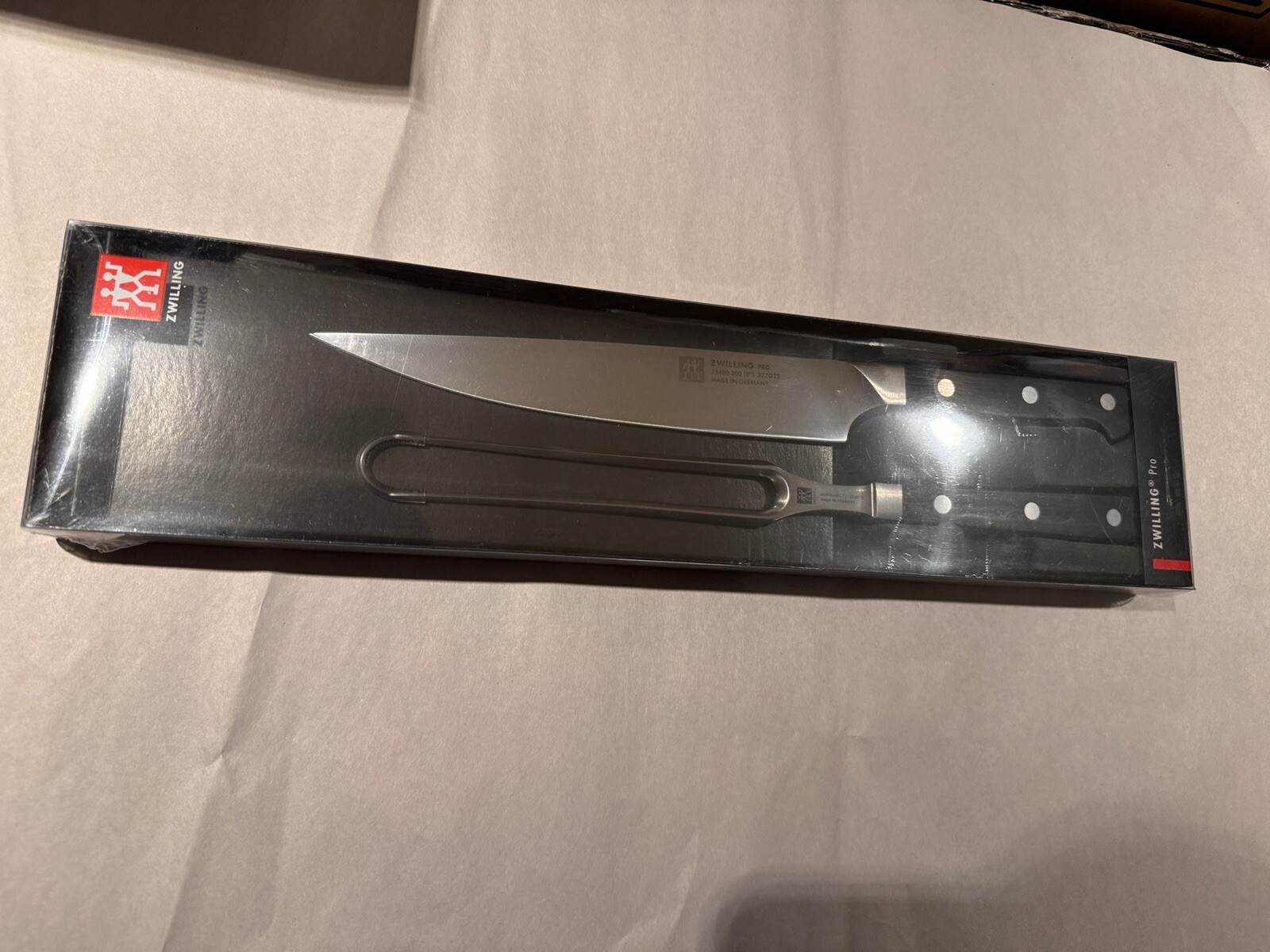 ZWILLING PRO 2 Pc Carving Knife and Fork Set 38430003 NEW Ships Same