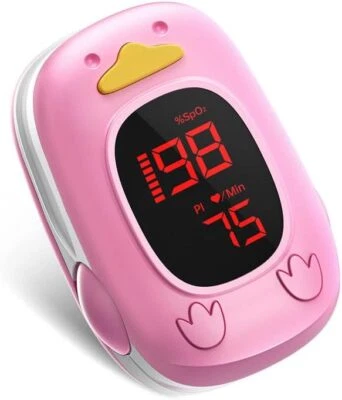 HOLFENRY Children Fingertip Pulse Oximeter SpO2 PR Blood Oxygen Meter Monitor Kids LED