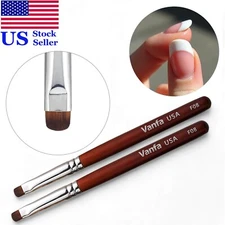Vanfa French Brush for Nails, Clean up brush for Gel Nail Polish F08 (Pack of 2)