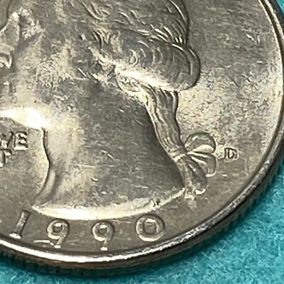 Rare 1990 D Washington Quarter, DDO And DDR, Multiple Errors Coin