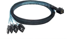 High Quality miniSAS HD SFF8643 to (4) SATA Breakout Forward Cable 1M =LSI00411