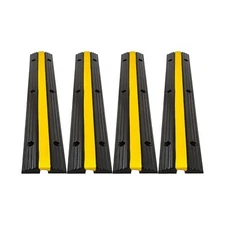 Cable Protector Ramp 4 Pack of 1-Channel Rubber Hose Ramp, 22046Lbs Capacity ...