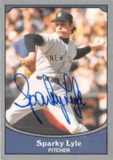 Sparky Lyle autographed Baseball Card New York Yankees 1990 Pacific Legends #93