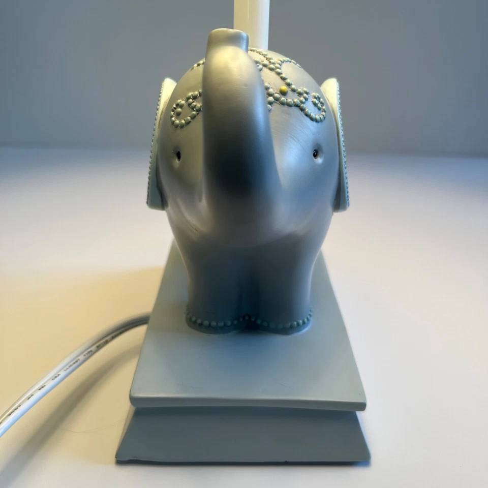 Lámpara Elefante Bebé Guardería Azul Claro Gris Verde Menta Circo Safari Foto 4 de 4