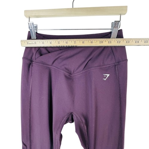 Gymshark Crossover Leggings High Waisted Athletic Purple Plum Small 25" - Picture 4 of 9