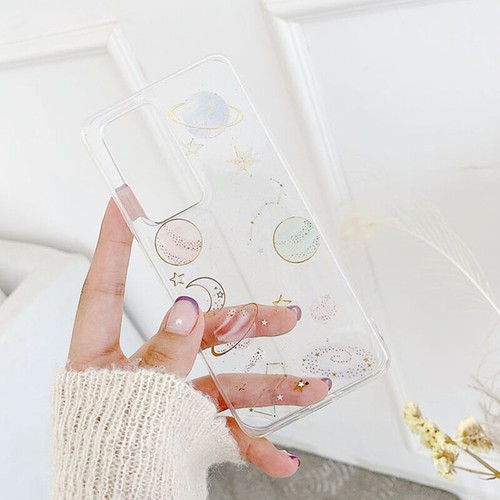 For Samsung A52 A72 S21 S22 Ultra Glitter Moon Star Clear Silicone Case Cover - Photo 7 sur 11