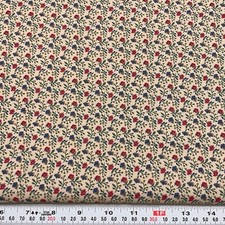 Vintage Faye Burgos for Marcus Brothers Florals on Tan Cotton by the HALF YARD