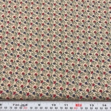 Vintage Faye Burgos for Marcus Brothers Florals on Tan Cotton by the HALF YARD