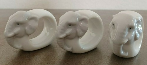 3 ceramic elephant napkin rings 2.25" - Imagen 11 de 12