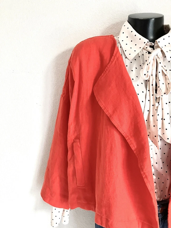 Womens EILEEN FISHER jacket BLAZER open stylish! Pockets! MEDIUM PETITE EUC! - Image 2 of 4