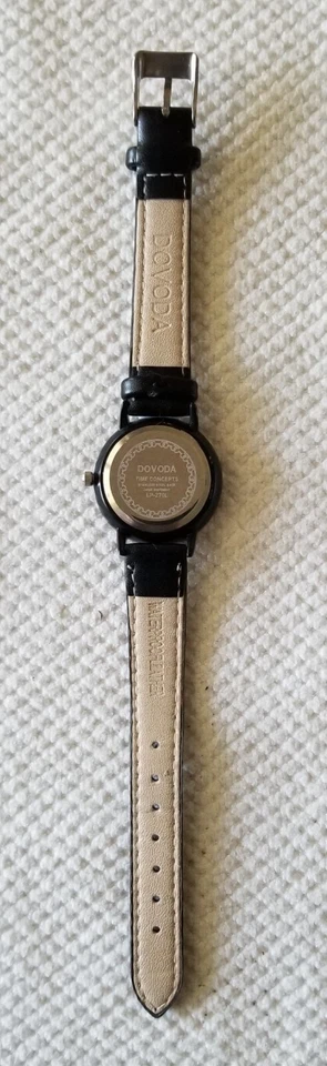 Reloj Dovoda Negro LP270L Esfera Blanca Correa Cuero Negro 5"-7" Batería Nueva Foto 3 de 4