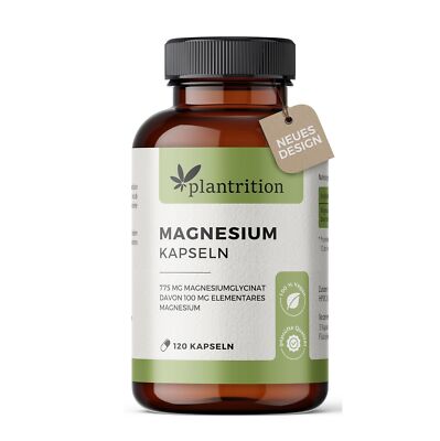 Magnesium Bisglycinat hochdosiert 2325mg pro Tagesdosis plantrition glycinat