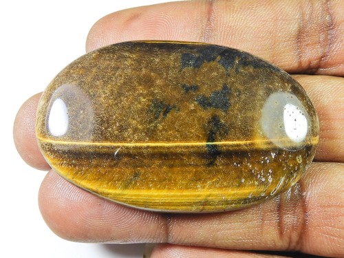 Ojo de tigre amarillo forma ovalada cristal metafísico suelto 2 piezas piedra... - Imagen 3 de 9