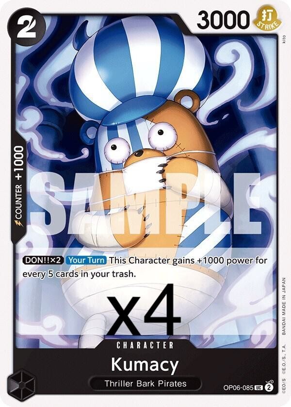 4X One Piece Card Game Kumacy OP06-085 Uncommon NM