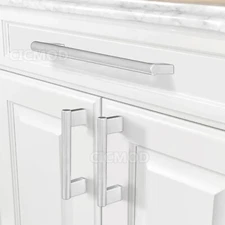 Brushed Nickel Modern Kitchen Cabinet Handles Pulls Hardware Stainless Steel