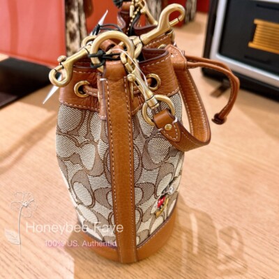Disney X Coach Mini Dempsey Bucket Bag Signature Mickey Mouse
