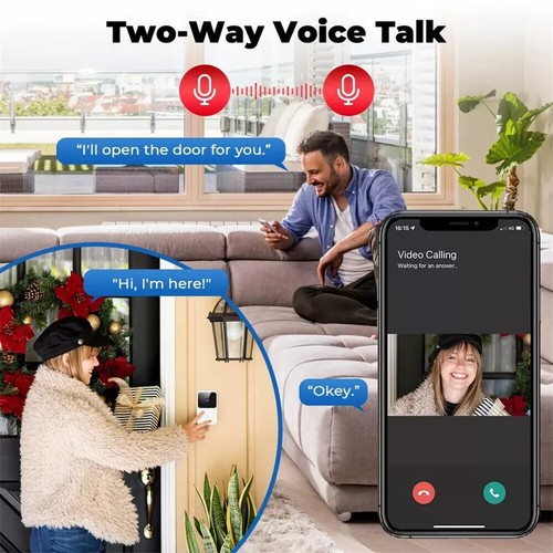 Video Doorbell Camera Smart Wireless WiFi Security Ring Phone Door Bell Intercom - Picture 4 of 12