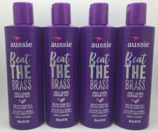 Aussie Beat The Brass Paraben-Free Purple Shampoo for Colored Hair, 8 Oz (4PK)
