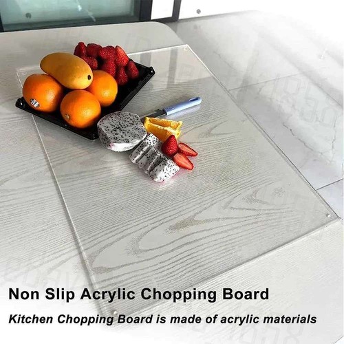 Kitchen Clear Acrylic Cutting Boards Chopping Board Non Slip for Food Meat Fruit - Picture 12 of 16