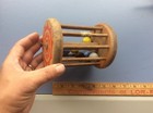 Vintage Wood Toy , Caged Heavy Colorful Marbles,