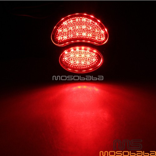 LED Tail Brake Light Motorcycle Red Running Lamp Smoke Lens For Harley Choppers - Picture 11 of 12