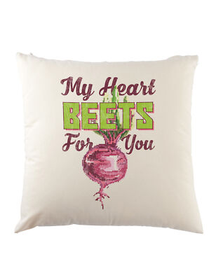 My Heart Beets For You Dekokissen Pixel Arcade Nerd Vegan Love Red Beet