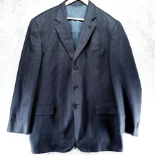 Tallia Uomo Silk Wool Blend 3 Button Suit Jacket For Nordstrom Mens 44 Long Blue