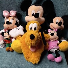 Disney Parks, Disney Store Mickey Mouse, Minnie Mouse, Pluto Plush Lot of 6