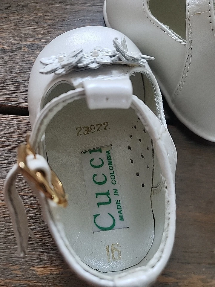 Infant Mary JANE FLOWER SHOE LEATHER SIZE 6 - Image 4 of 4