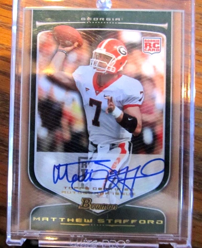 2009 Bowman Draft Picks Bronze Rookie Auto 81 / 99 Matthew Stafford #111 Auto RC
