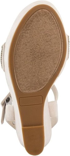 Sugar Women's Platform Glitter Strap Wedge Sandals Beige– size 6.5 - Picture 5 of 5