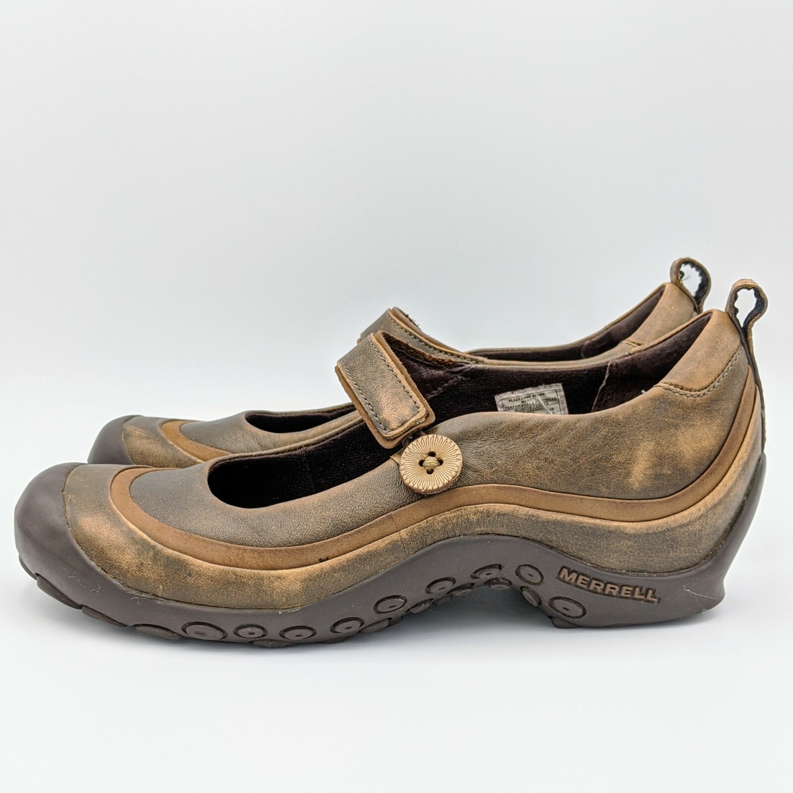 Scarpe comode in pelle Merrell Ortholite cuscino d'aria effetto invecchiato marrone donna: 7