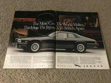 Vintage 1991 JAGUAR XJS Print Ad BLACK "BLENDING OF ART & MACHINE"