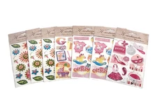 STICKERKING GLITTER & FOIL DIMENSIONAL STICKERS - SCRAPBOOKING - LOT OF 7