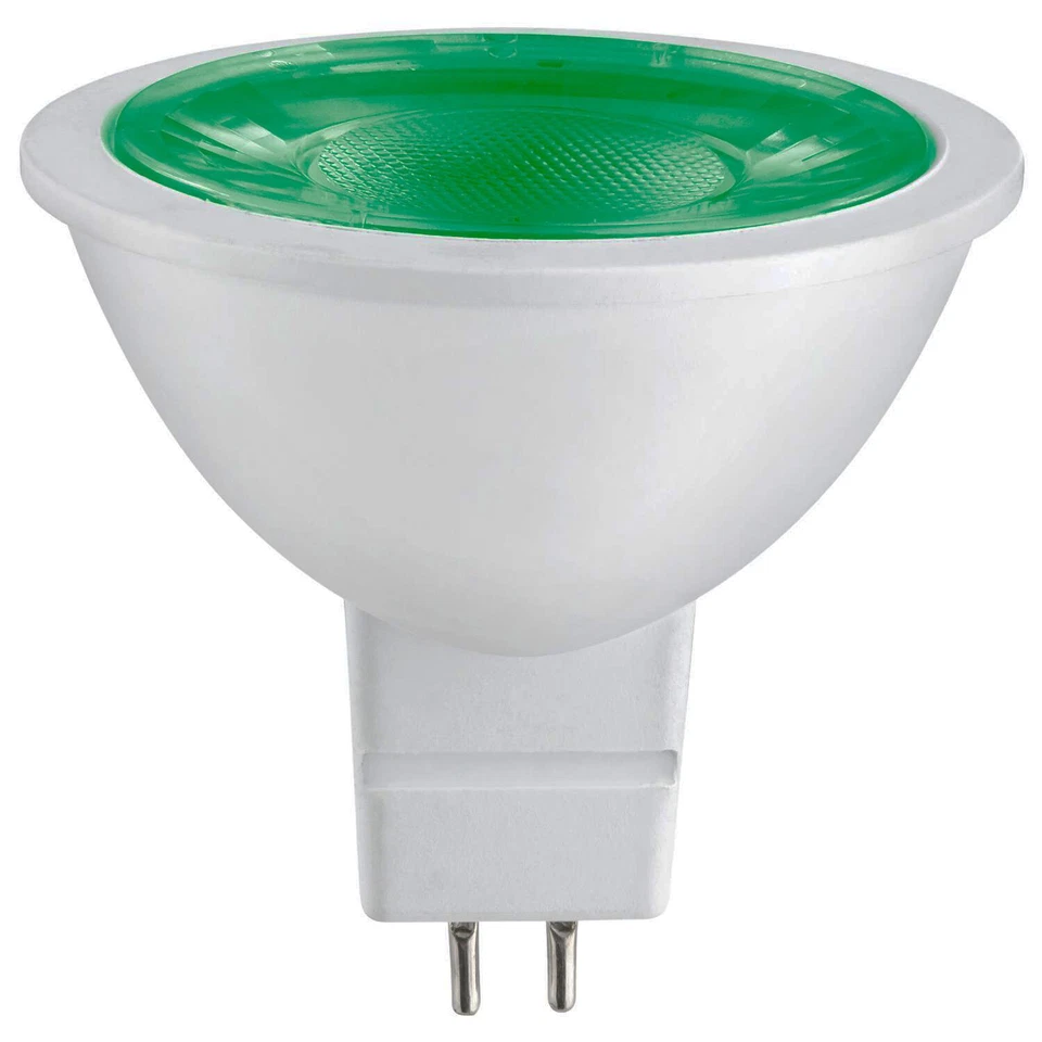 Sunlite MR16 Green LED Bulb, 12 Volt, 3W, GU5.3 Base, 25W Equivalent (6 Pack) - Image 2 of 3