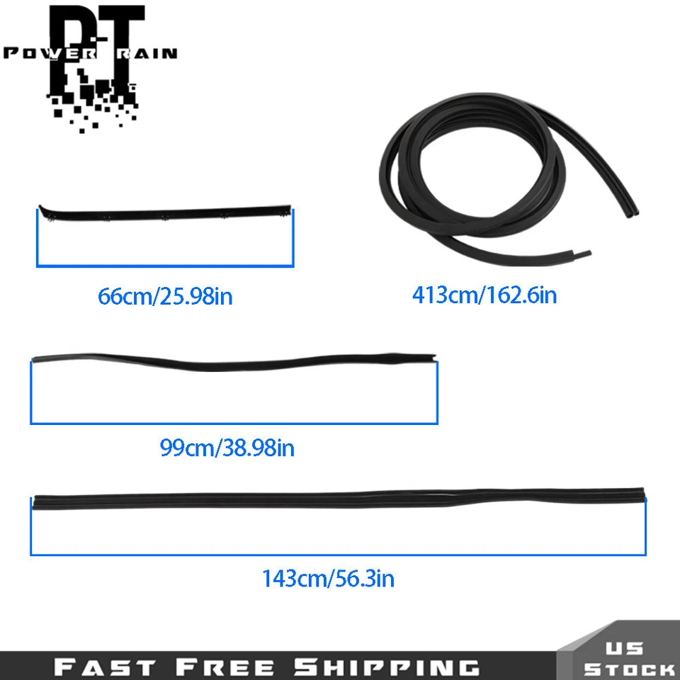 Door Window Weatherstrip Seals Set 10pcs Rubber For Dodge Truck D W 150 80-93 - Image 2 of 4