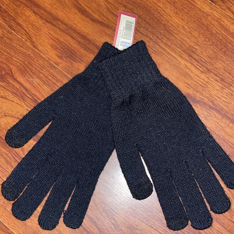 Guantes de punto Merona para adultos x negros NUEVOS NUEVOS CON ETIQUETAS Foto 2 de 3