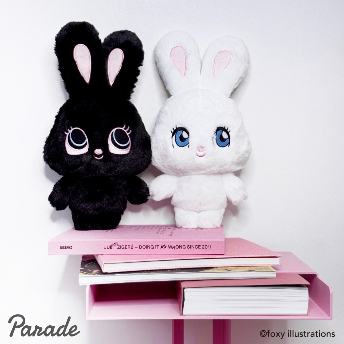 foxy illustrations BUNNY SET 2 BIG Plush 38cm Doll Fluffy toy 2024