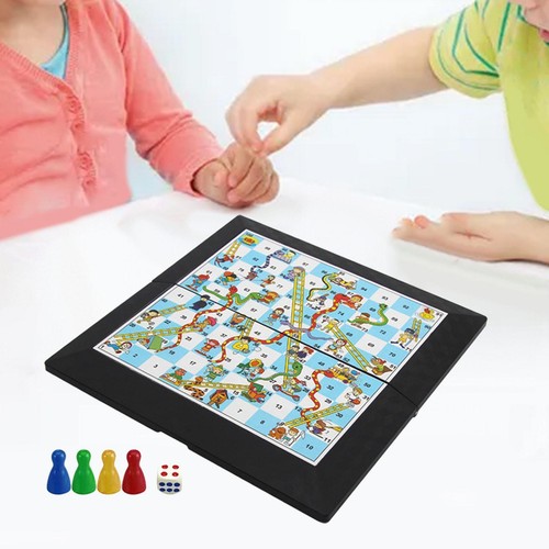 Snake and Ladders Board Game Folding Chess Board for Kids Family - Picture 3 of 7