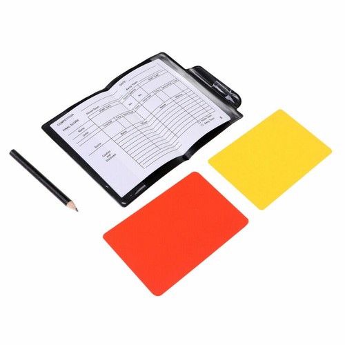 Carte arbitro portafoglio sportivo calcio rosso/giallo notebook set matita calcio - Foto 6 di 12