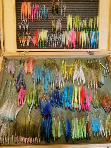 3x BEST UK 1/0 10cm BASS salmon FLIES Ultimate MACKEREL Baitfish Saltwater FLY - Picture 5 of 7