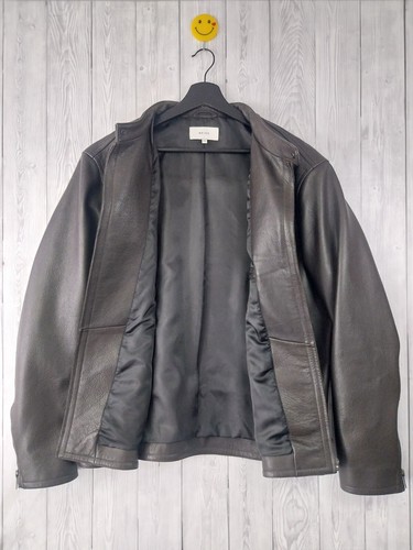 Reiss Sunset Leather Jacket Mens Dark Brown Slim Fit XXL (XL) 100% Leather - Picture 6 of 14