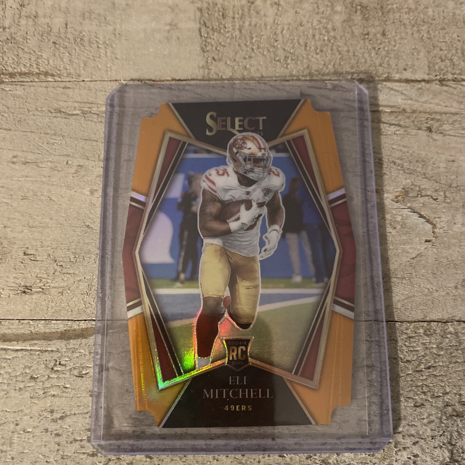 2021 Select Elijah Mitchell Premier Level RC Orange Prizm Die-Cut RC 230/249 SP