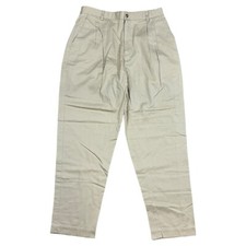 Liz Sport Beige Khaki Pants Elastic Waist Pleated Leg Tan Bottoms Womans Size 16