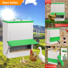 Weatherproof Chicken Feeder 25lb Capacity Metal Automatic Easy Refill Rat Proof