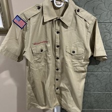 Boy Scout BSA UNIFORM SHIRT Men s Medium Short Sleeve Tan K19