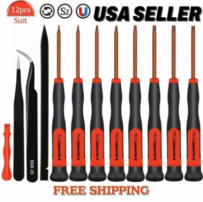 E.Durable Torx Screwdriver Set T3 T4 T5 TR6 T8H TR9 T10 T15 Security Torx Driver