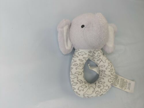 Precious First Carters Gray Elephant Ring Plush 5 In Terry Cloth Stuffed Animal - Picture 2 of 5