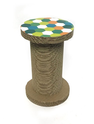 Cat Scratching Post Toy with Bell - 10" Corrugated Cardboard, Eco-Friendly NEW - Picture 4 of 8